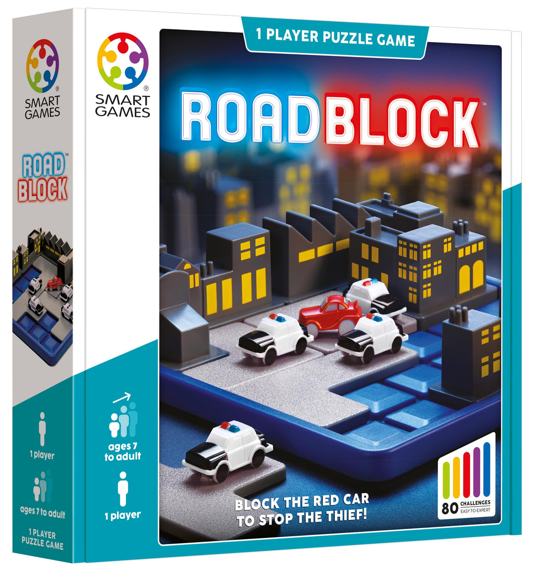 Smart Games - Roadblock, Puzzle Game with 80 Challenges, 7+ Years