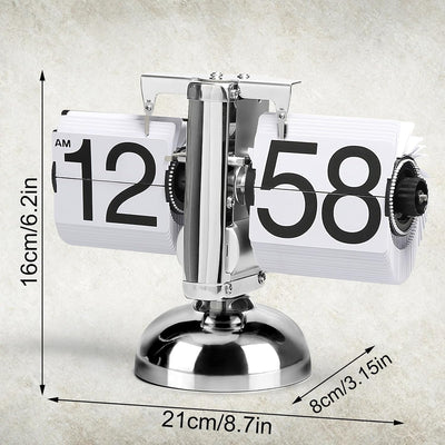 Serlium Digitale Flip-Down-Uhr, Digitale Retro-Flip-Down-Uhr, Minimalistische Einzelfuss-mechanische