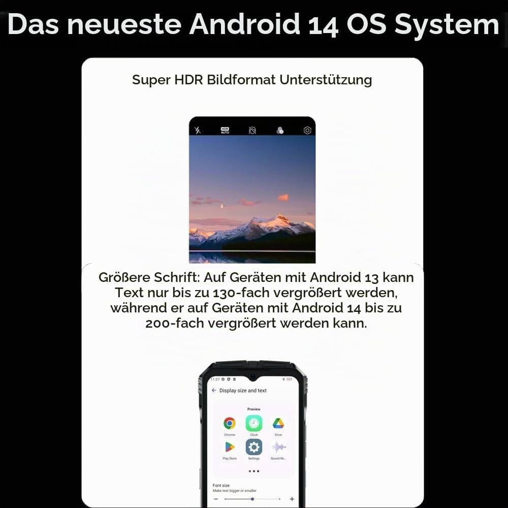 DOOGEE S118 Smartphone ohne Vertrag, Helio G99 Octa Core 20GB + 512GB, 10800mAh Akku / 33W, Robustes
