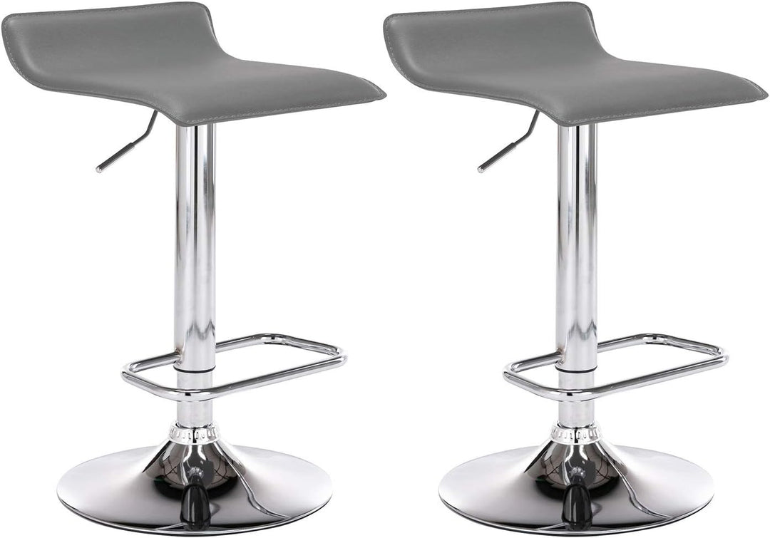 CLP 2er Set Barhocker Dyn Mit Kunstlederbezug I 2 x Höhenverstellbarer Und Drehbarer Tresenhocker Mi