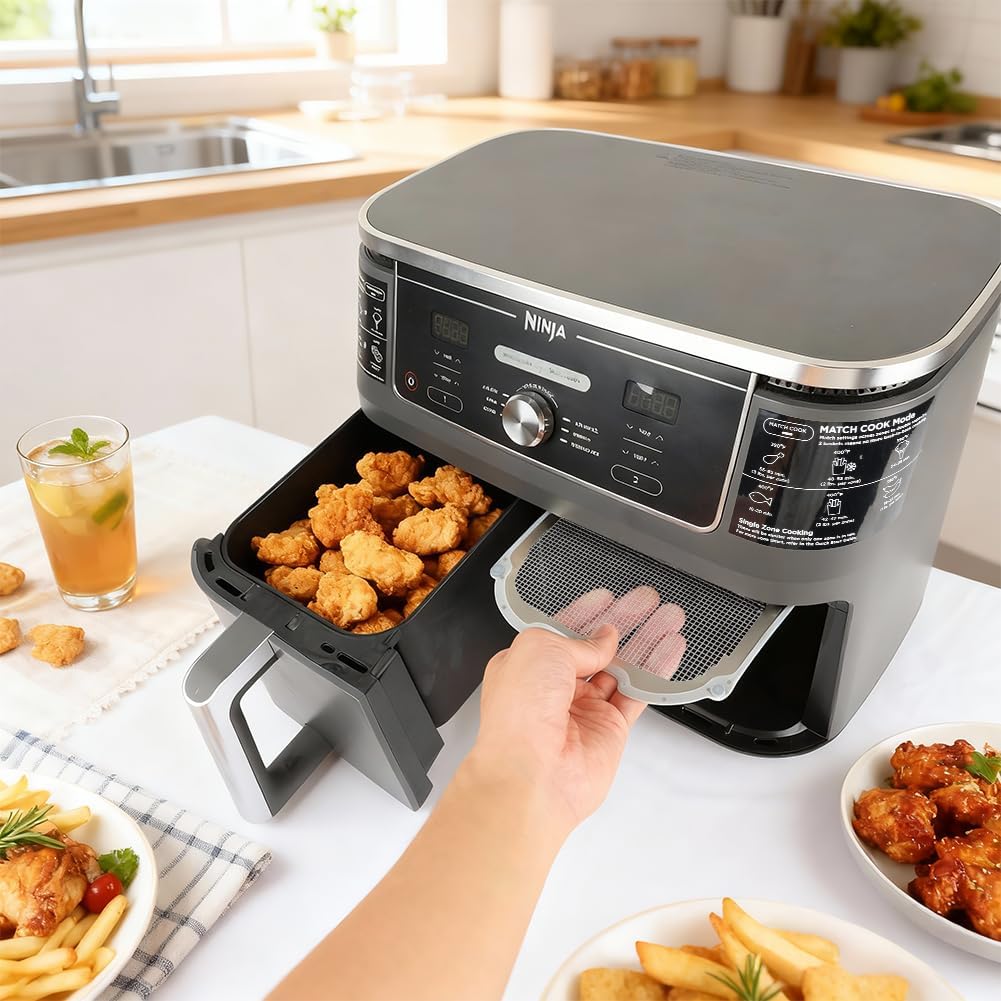 BYKITCHEN 2 Stück Spritzschutz Zubehör für Ninja Dual Zone Heissluftfritteuse 9,5L DZ400EU/DZ400EUST