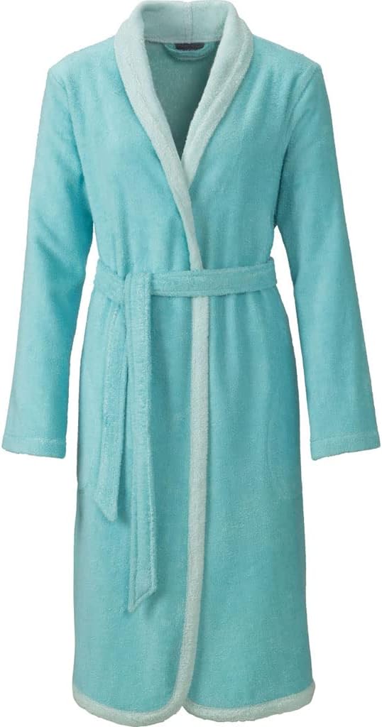 Egeria Calea light turquoise Damen Bademantel Schalkragen L 100% Baumwolle