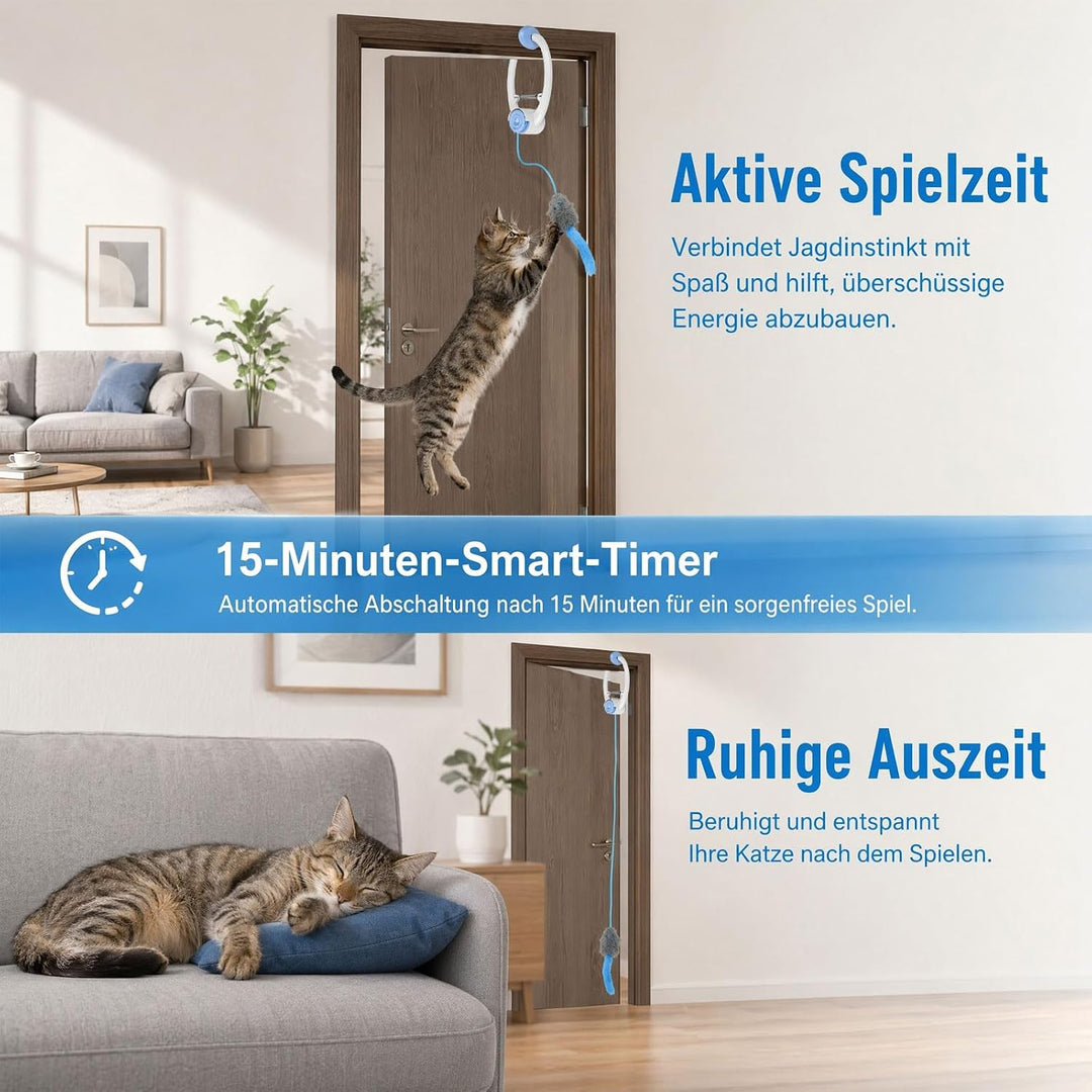 Elektrisches Katzenspielzeug - Katzenspielzeug Selbstbeschäftigung mit Drei Mäuse Spielzeug, Automat