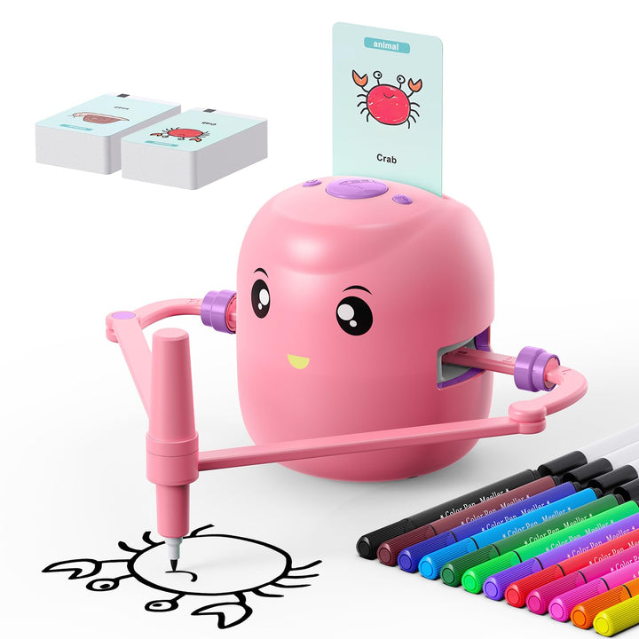 Drawing Robot for Kids,Montessori Educational Painting Toy for 5+ with Voice Interaction&16 Color Pe
