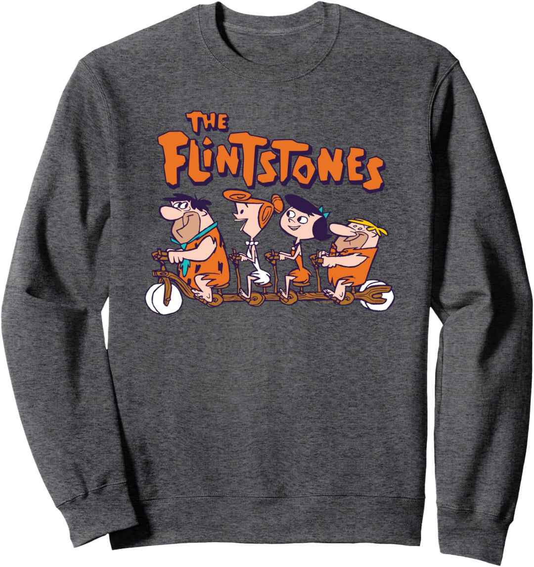 The Flintstones Fred Wilma Betty Barney on Bike Sweatshirt