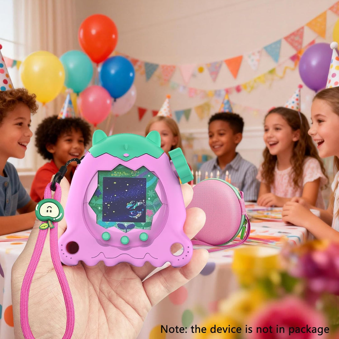 Weiche Silikonhülle und Harte Tragetasche für Tamagotchi Paradise, inklusive Displayschutzfolie, Han