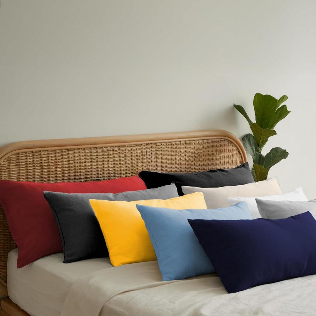 Dreamzie Kissenbezug 80x80 (Set mit 2) - 100% Jersey Baumwolle 150 g/qm Kissenbezüge -Anthrazit - Fü
