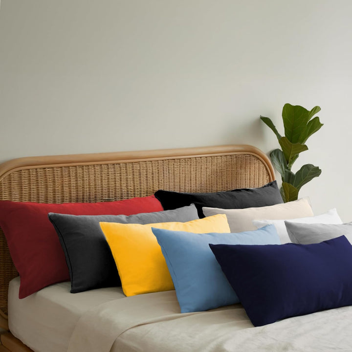 Dreamzie Kissenbezug 80x80 (Set mit 2) - 100% Jersey Baumwolle 150 g/qm Kissenbezüge -Anthrazit - Fü