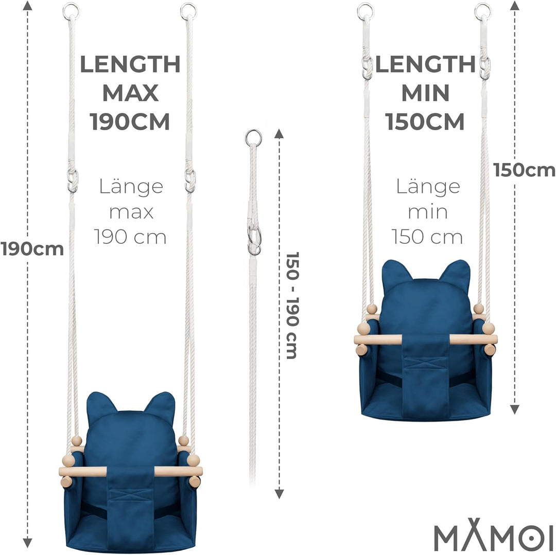 MAMOI® Babyschaukel, Baby schaukel Indoor, Kinderschaukel aus Holz, Holzschaukel für Kinder, Schauke