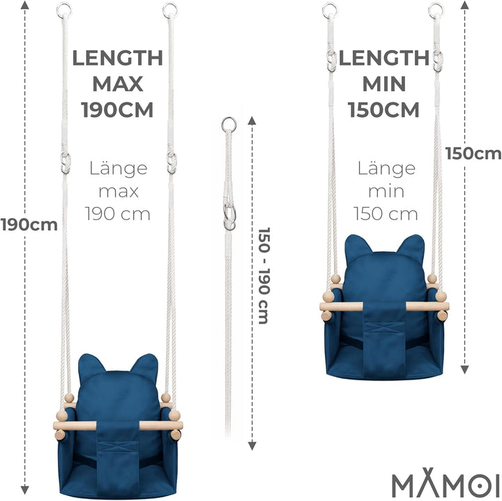 MAMOI® Babyschaukel, Baby schaukel Indoor, Kinderschaukel aus Holz, Holzschaukel für Kinder, Schauke