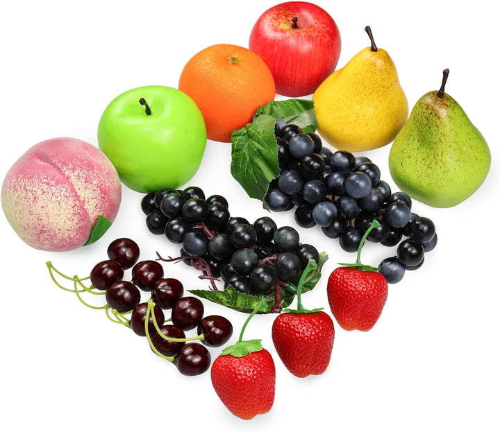 16 Stück Kunstobst-Packung, künstliche Früchte für die Dekoration der Küche zu Hause, Display-Obst f