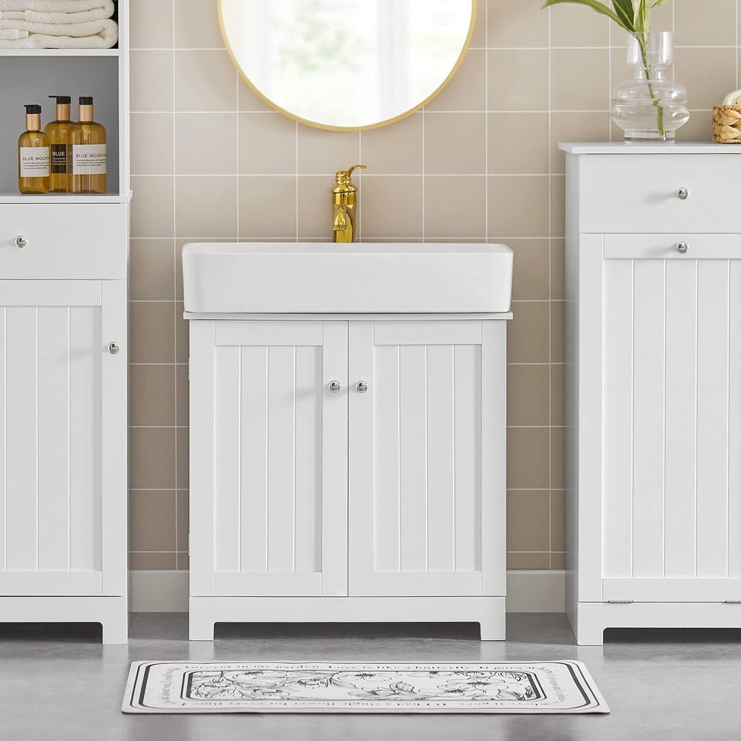 SoBuy BZR18-W Waschbeckenunterschrank Badschrank Waschtisch Unterschrank Badmöbel weiss BHT ca: 60x6