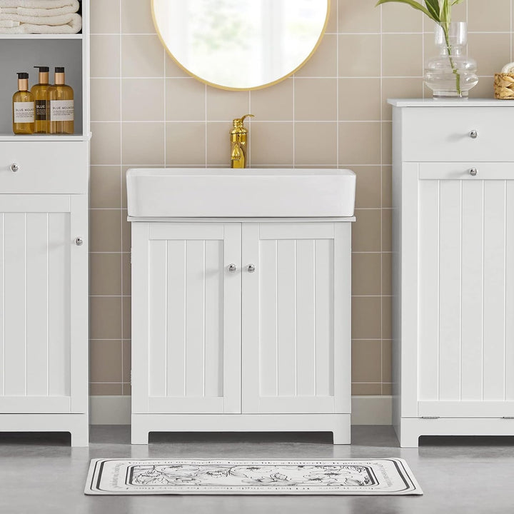 SoBuy BZR18-W Waschbeckenunterschrank Badschrank Waschtisch Unterschrank Badmöbel weiss BHT ca: 60x6