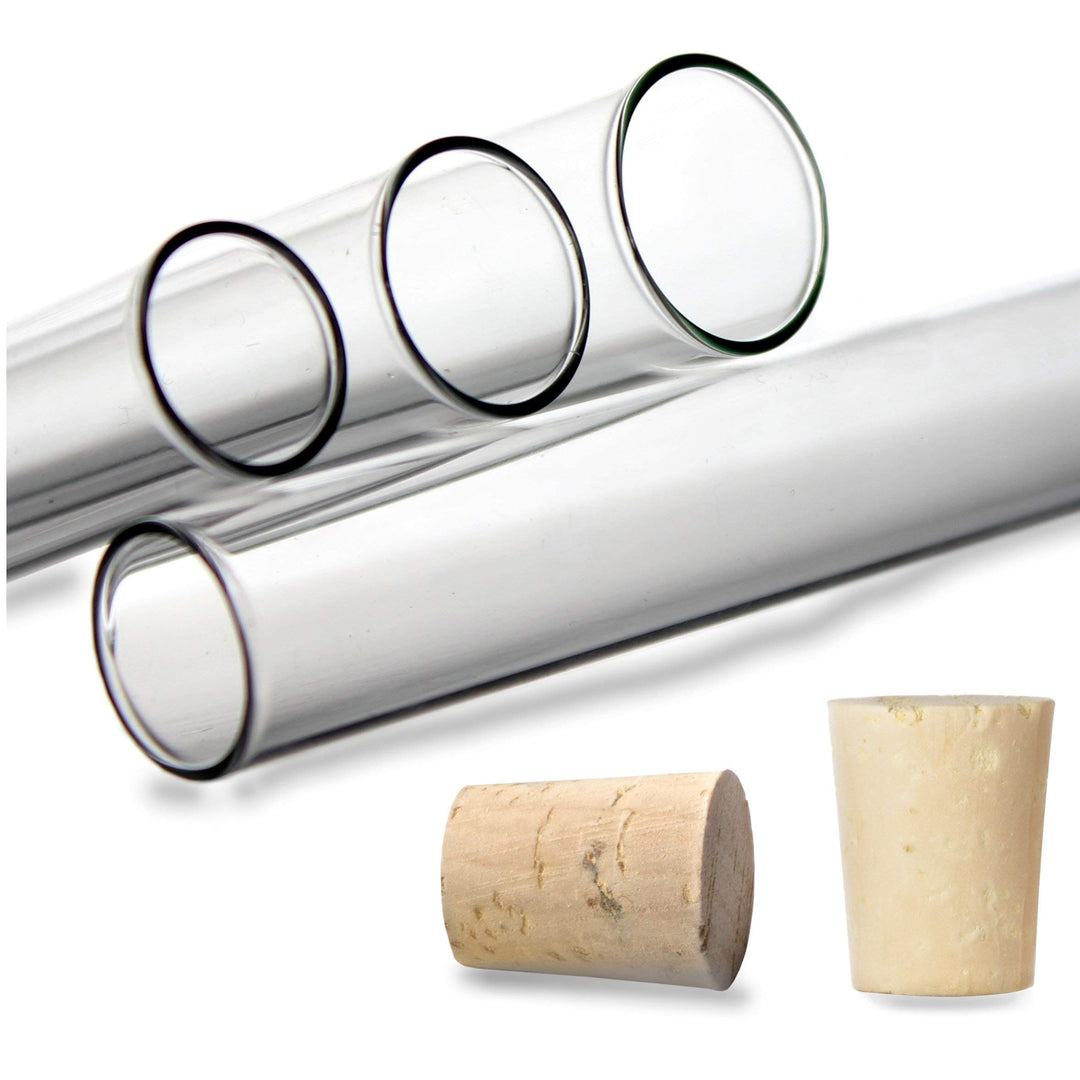 Tuuters 100 Glas Reagenzgläser mit Korken Verschluss Naturkorken, kleine Gewürzgläser (120 x Ø 16mm)