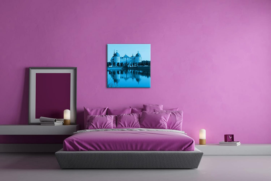 deyoli Moritzburg in Deutschland Format: 60x60 Effekt: Monocrome Blau als Leinwandbild, Motiv fertig