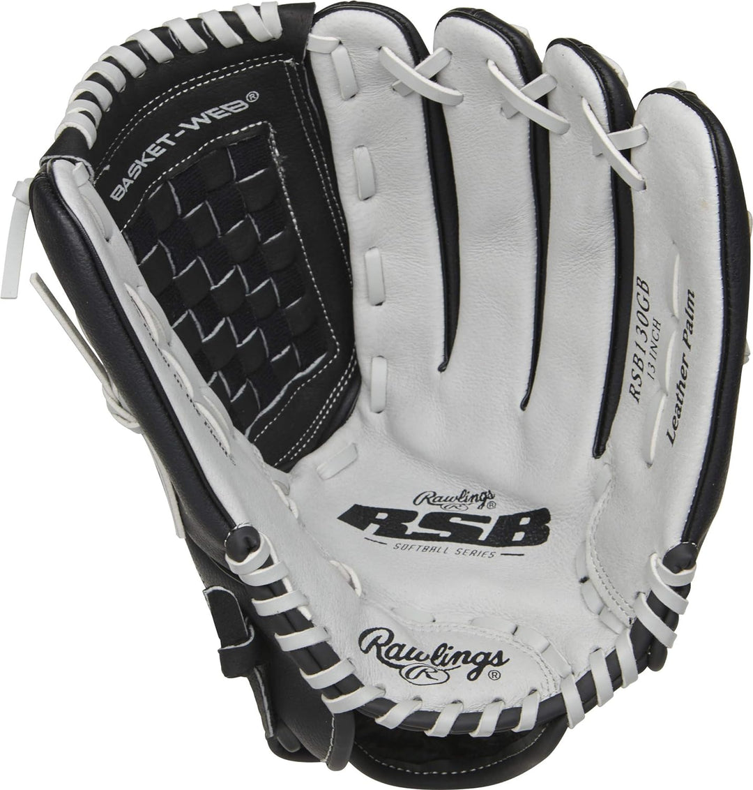 Rawlings RSB Erwachsene Slowpitch Softball Glove Serie Rechte Hand Wurf 33 cm – Korbgeflecht schwarz