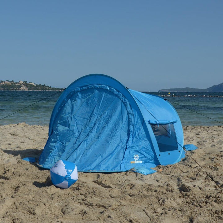 outdoorer Strandmuschel Zack Premium Family, Pop Up Strandmuschel verschliessbar, zertifizierter UV