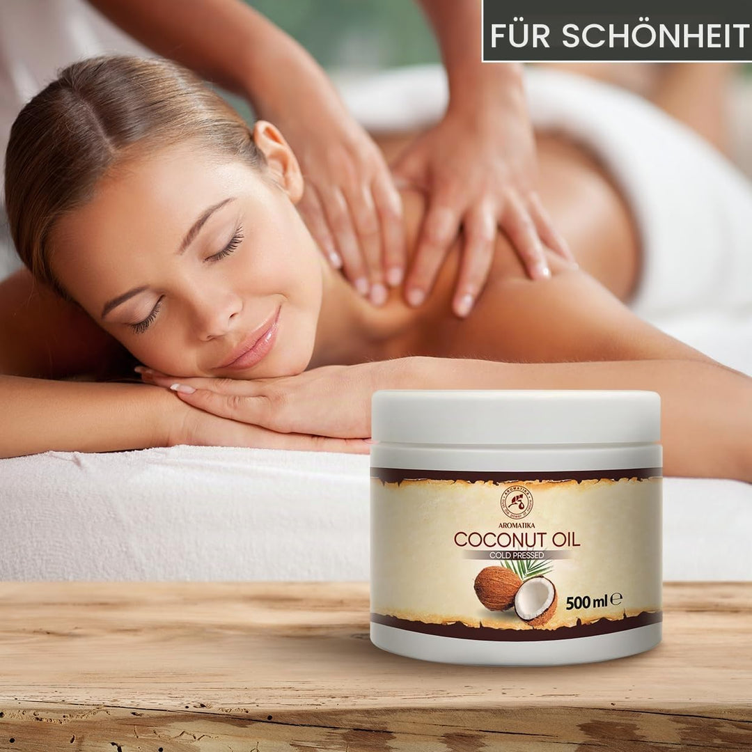Kokosöl 500ml - Cocos Nucifera - Indonesien - Kaltgepresst - Rein &amp; Natürlich - Kokosnussöl - Unraff