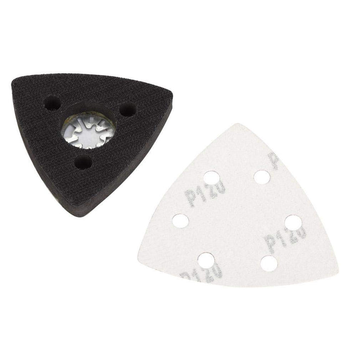 Sandpapiere, 100pcs 80mm dreieckiges Schleifpapier +1 Sand Pad für Bosch Fein oszillierende Multi-To