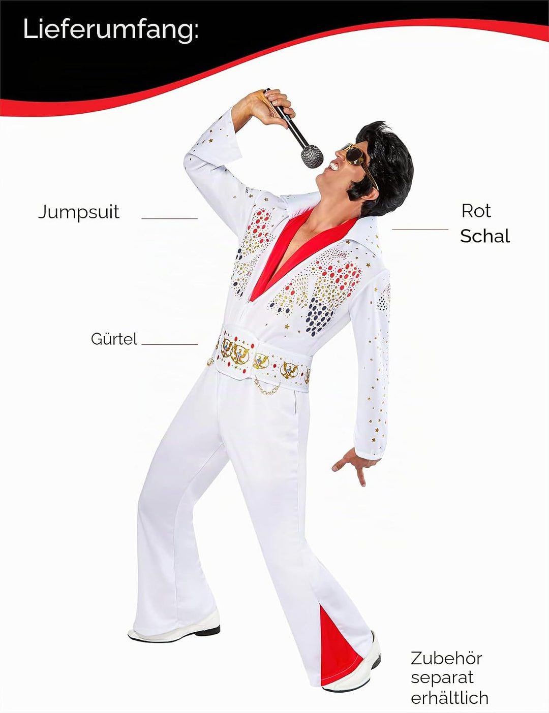 Rubies Deutschland 3 889050 S - Deluxe Elvis Grösse 46/48, S