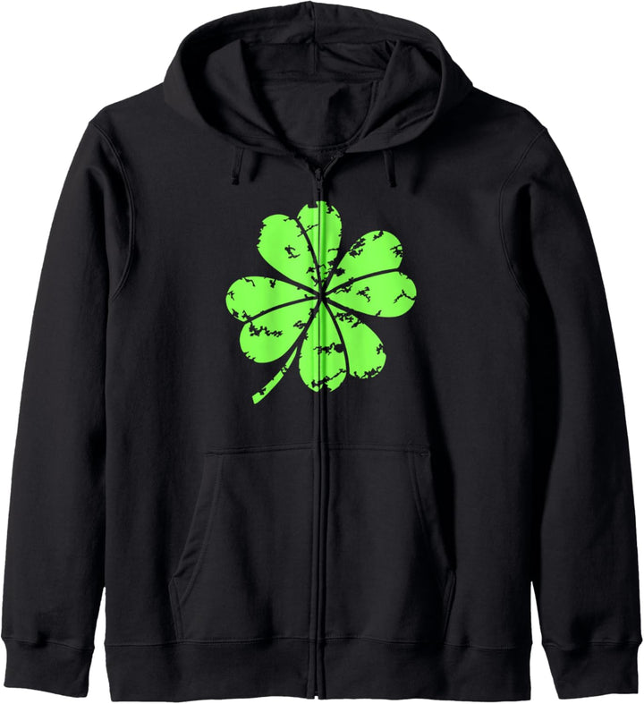 Glückliche Kleeblatt Art St Patricks Day Grafik Kleeblatt Kapuzenjacke