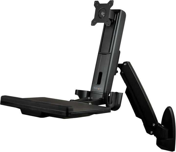 StarTech.com Wandmontage Sitz-/ Steh Workstation - 1 Monitor bis zu 24" - VESA - Höhenverstellbarer