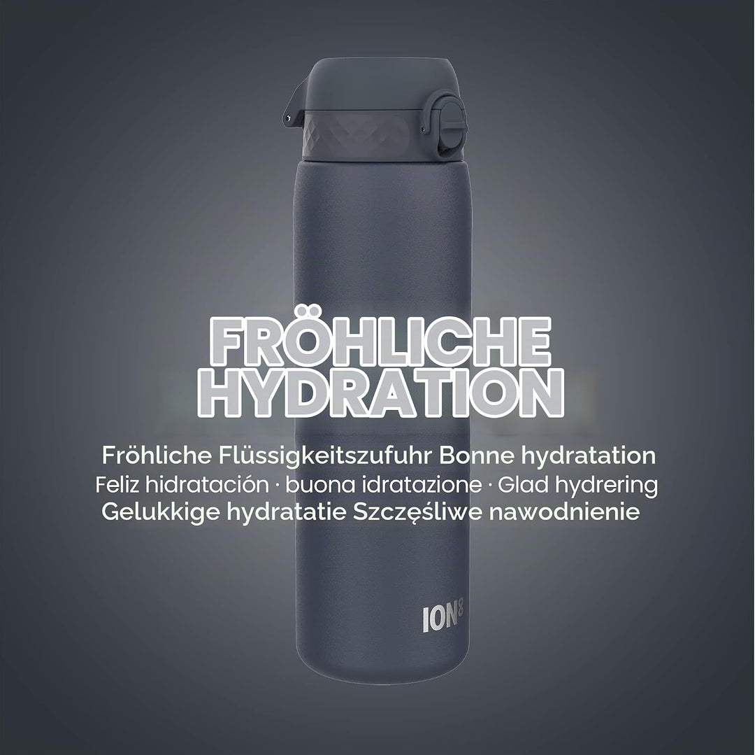 Ion8 Vakuumisolierte Edelstahl-Trinkflasche, 1 Liter, 920 ml, Auslaufsicher, Einhandöffnung, Sichere