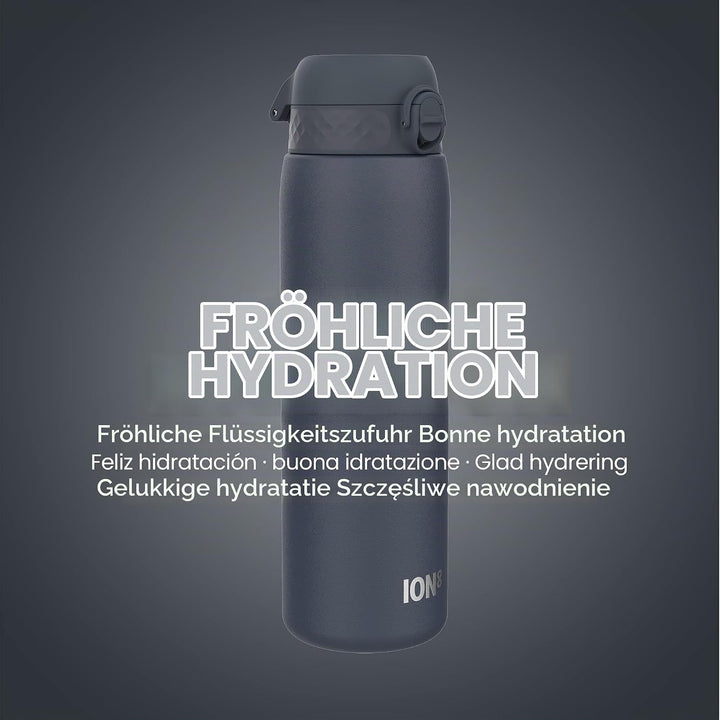 Ion8 Vakuumisolierte Edelstahl-Trinkflasche, 1 Liter, 920 ml, Auslaufsicher, Einhandöffnung, Sichere