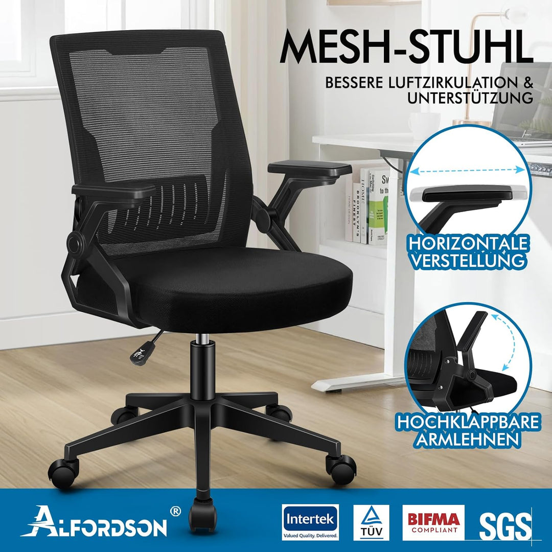 ALFORDSON Bürodrehstuhl, Hochlehner Netzstoff Gaming Sitz, Ergonomische Verstellbare Bequeme Armlehn