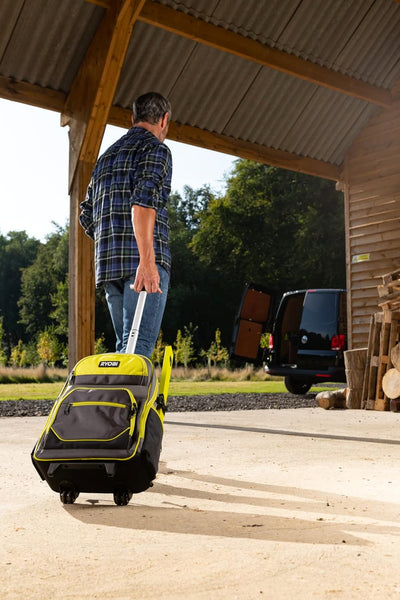 RYOBI Werkzeug-Rucksack RSSBP2 (integrierten Rollen, teleskopierbarem Griff, 600-Denier Polyester Ko