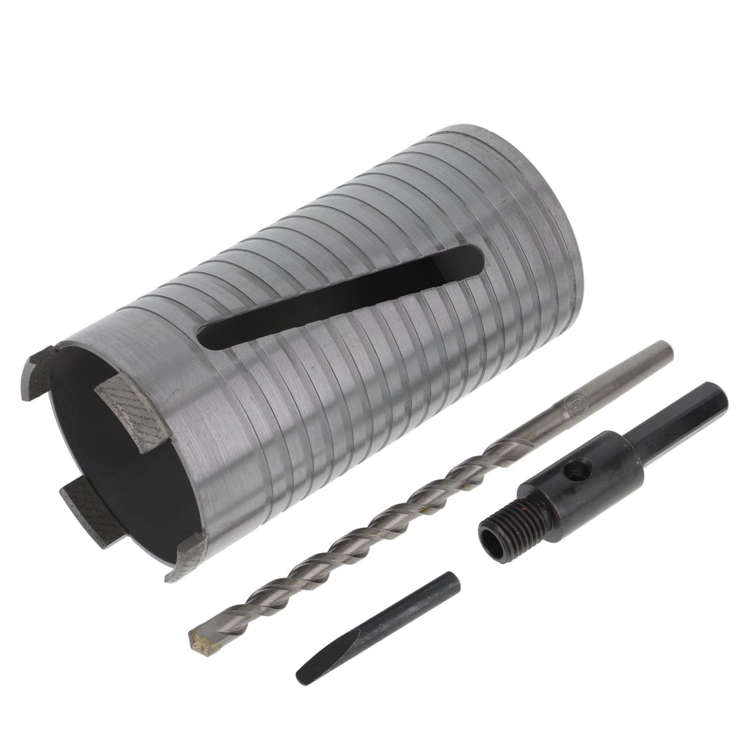 PRODIAMANT Diamant Bohrkrone ø 82mm Nutzlänge 150mm mit 6-Kant Adapter lasergeschweisst für trocken