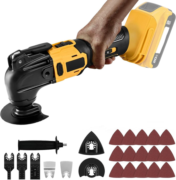 Oszillationswerkzeug Akku Multifunktionswerkzeug Kompatibel mit Dewalt 20V Akku, 6 Einstellbare Gesc
