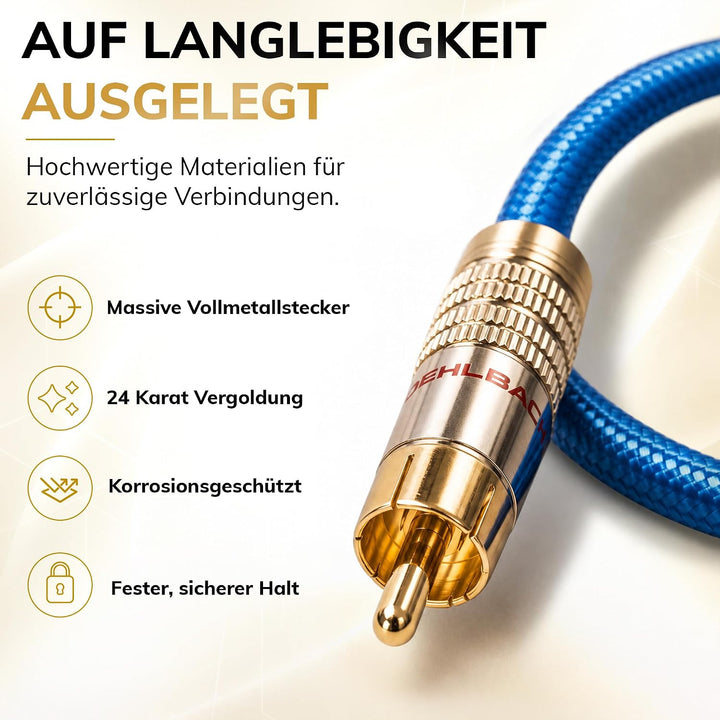 Oehlbach NF 113 DI 1500 - Digitales Audio-Cinchkabel - Hochwertiges S/PDIF Koaxialkabel, Mehrfach Sc
