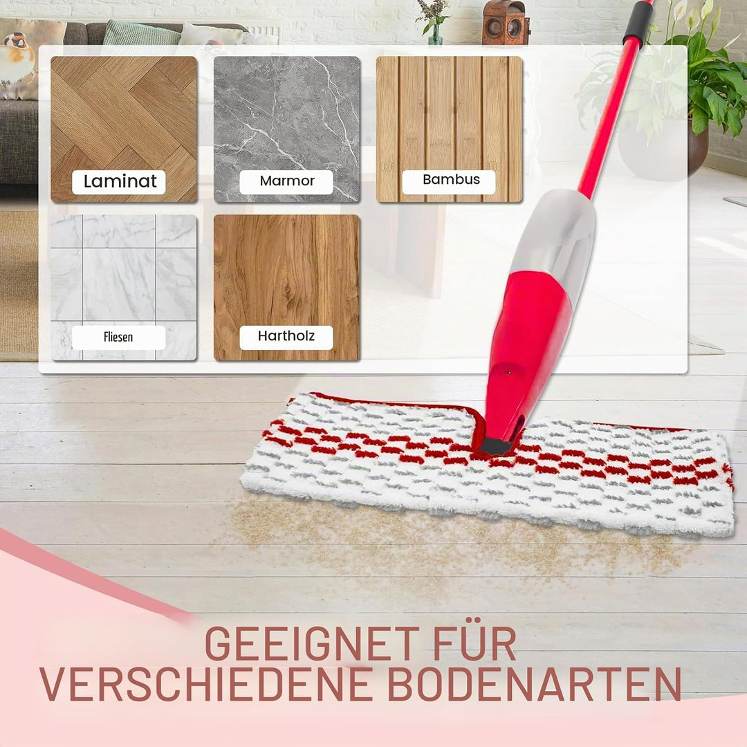 4 Stück für Vileda 1-2 Spray MAX Sprühwischer, Bodenwischer, Bodenreinigung Ersatzbezug, Wiederverwe