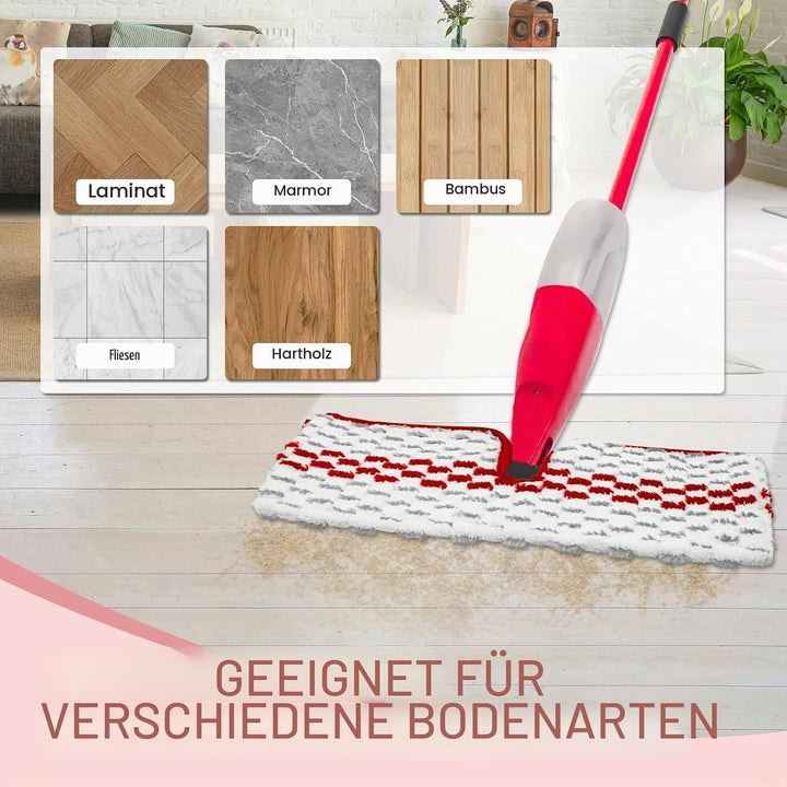 4 Stück für Vileda 1-2 Spray MAX Sprühwischer, Bodenwischer, Bodenreinigung Ersatzbezug, Wiederverwe