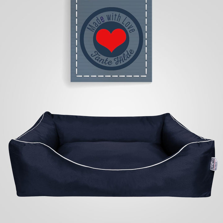 Tante Hilde Hundebett Norderney XXXL (120x90x25) Blau – Waschbar, Robust und Gemütliches Hundebett &amp;
