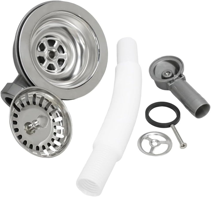 Ablaufgarnitur SpüLe 110mm, Abflusssieb Mit üBerlauf, Edelstahl Siebkorbventil SpüLbecken Ablaufgarn