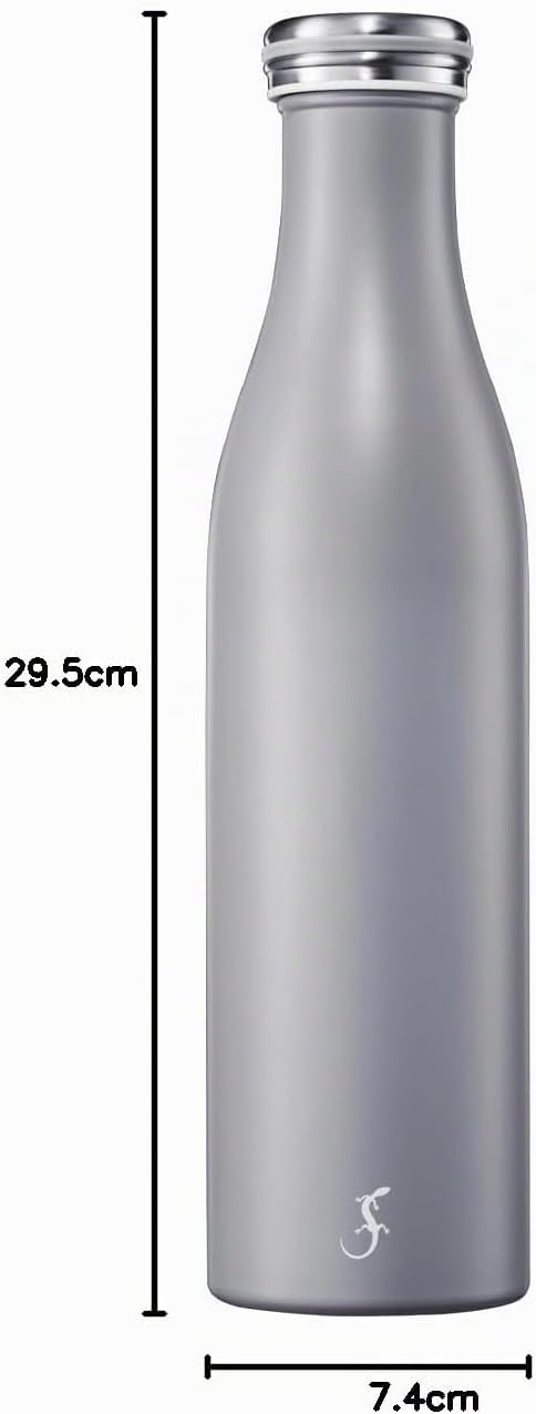 LURCH Edelstahl-Isolierflasche 0,75 l in Jura grey - Perfekt für jede Aktivität, Jura Grey