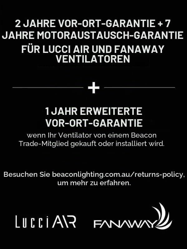 LUCCI AIR Deckenventilator Airfusion Atlanta – 7 Flügel - mit Sommer/Winter Modus –inkl. LED Leuchte