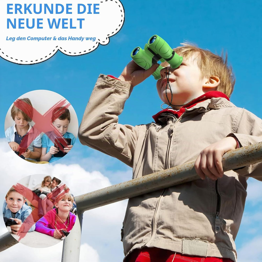 Kizplays Fernglas für Kinder, 8x21 Ferngläser Klein Fernglas Klein für Erwachsene und Kinder, HD Fel