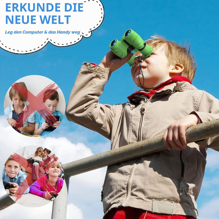 Kizplays Fernglas für Kinder, 8x21 Ferngläser Klein Fernglas Klein für Erwachsene und Kinder, HD Fel
