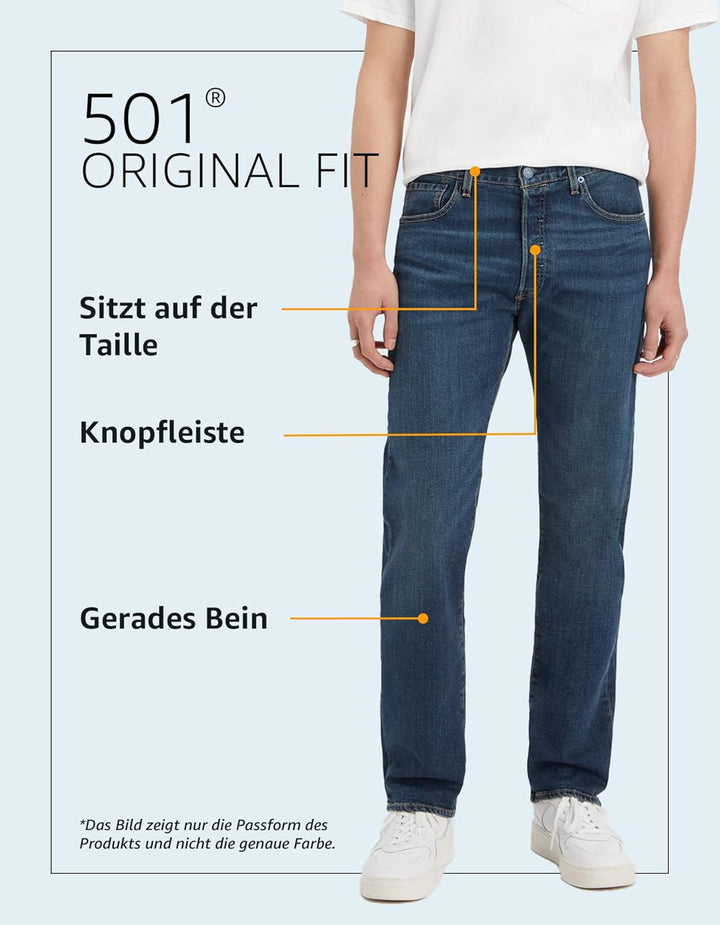 Levi's Herren 501 Original Fit Jeans 26W / 30L One Wash, 26W / 30L One Wash