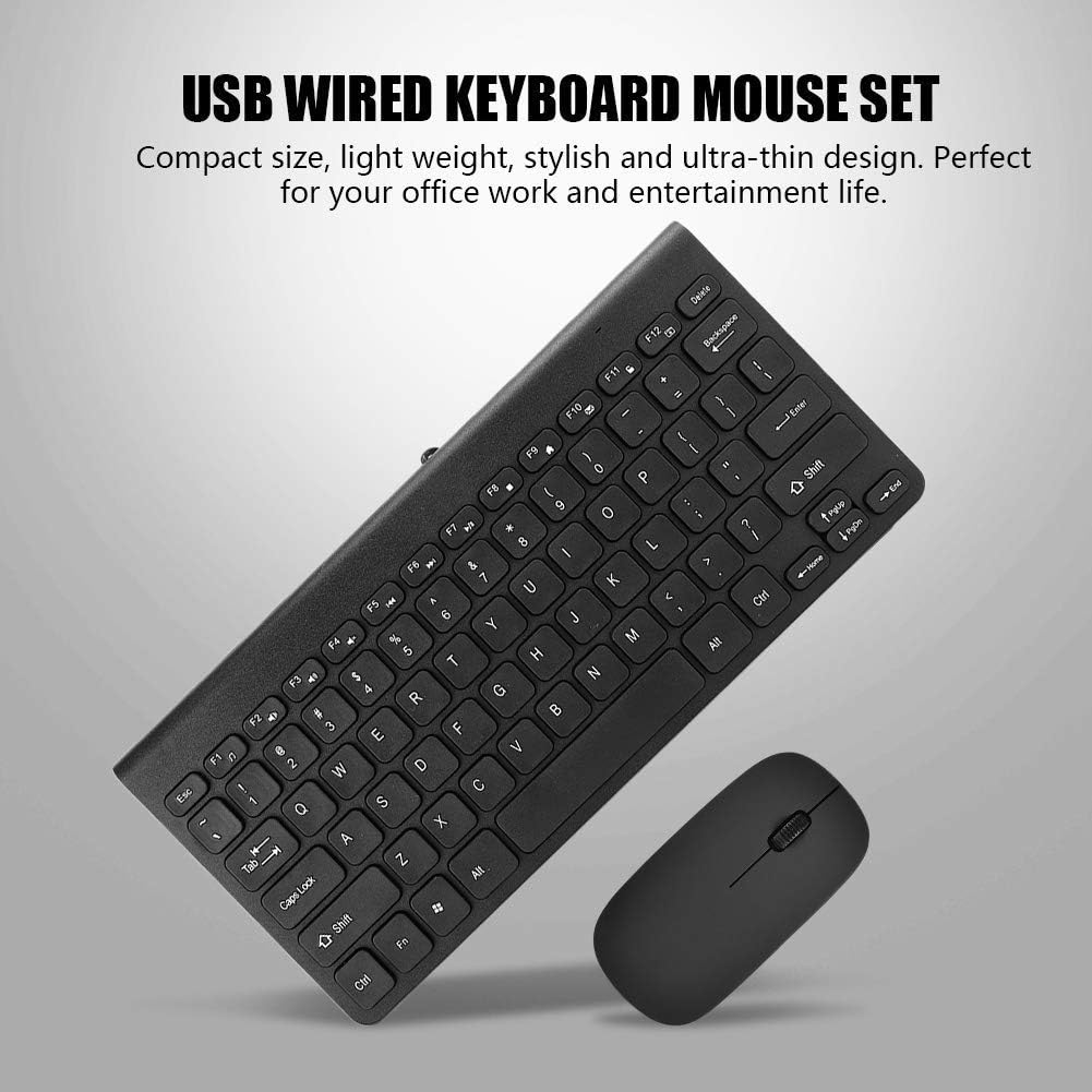 K168 Tastatur Maus Set,Kabelgebundene Tastatur Maus Set,Amerikanisches QWERTY Layout,Runde Tastenkap
