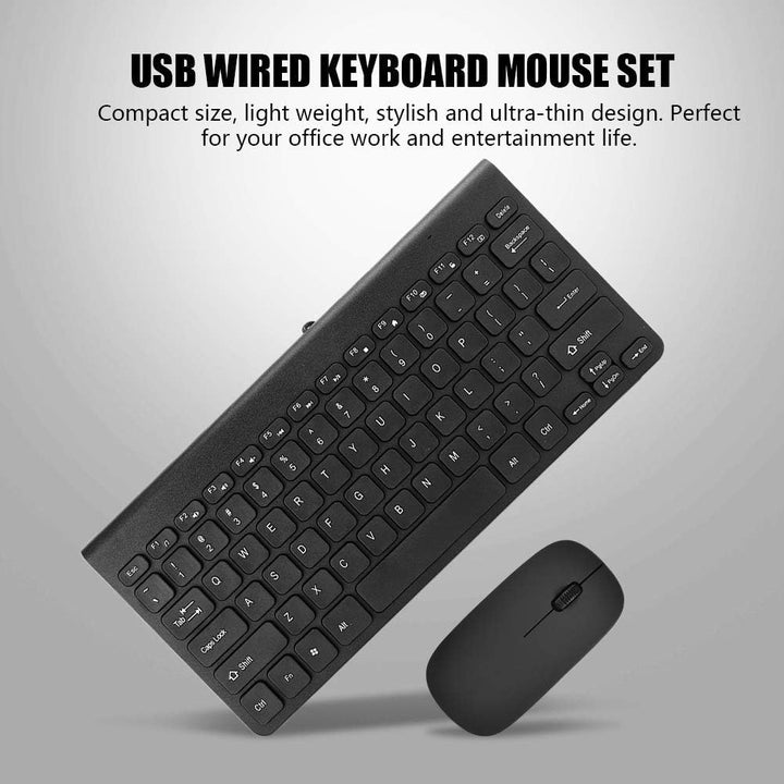 K168 Tastatur Maus Set,Kabelgebundene Tastatur Maus Set,Amerikanisches QWERTY Layout,Runde Tastenkap