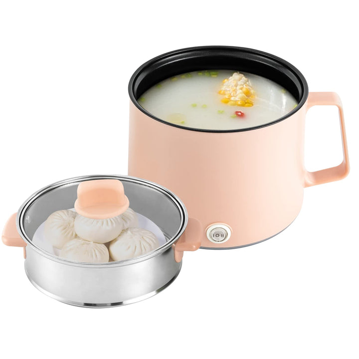 Elektrischer Hot Pot, 1.7L Elektro Kochtopf Portable Non-Stick Electric Hot Pot Multifunktional Trag