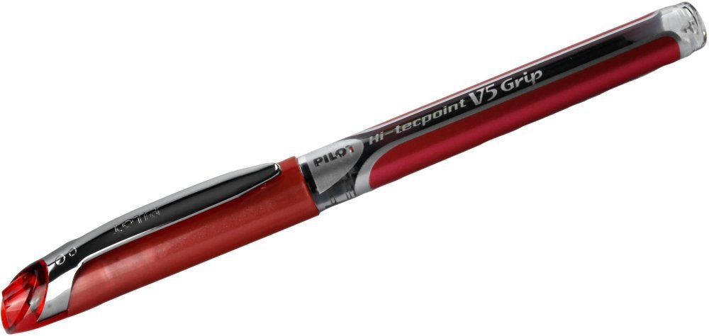 Pilot V5 Tintenroller gummierter Griff Nadelspitze 0,5 mm Schreibspitze 0,3 mm Strichbreite 12 Stück
