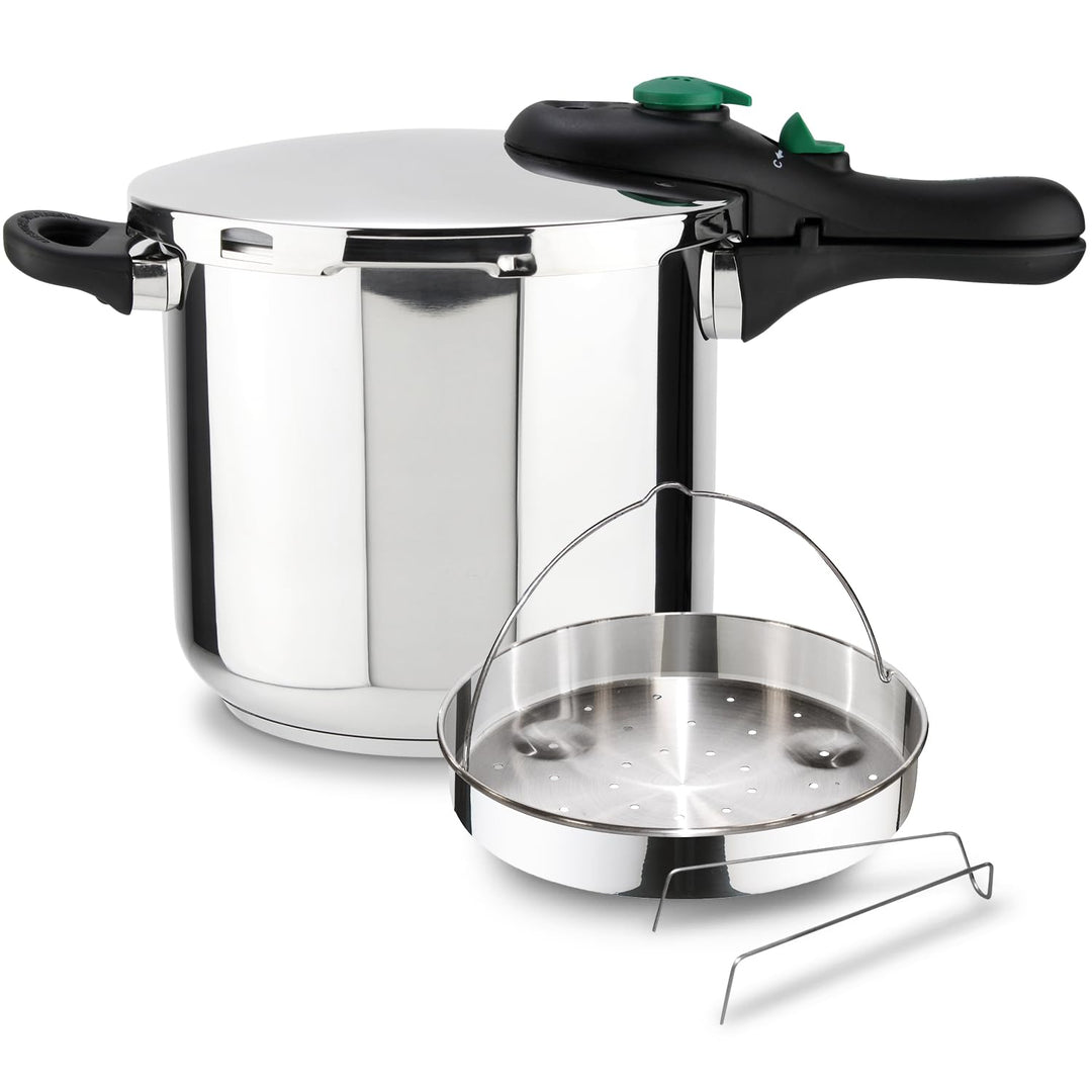 MAGEFESA ® Dynamic Schnellkochtopf 7.5 Liter + Korb, hergestellt aus 18/10 Edelstahl, für alle Herda