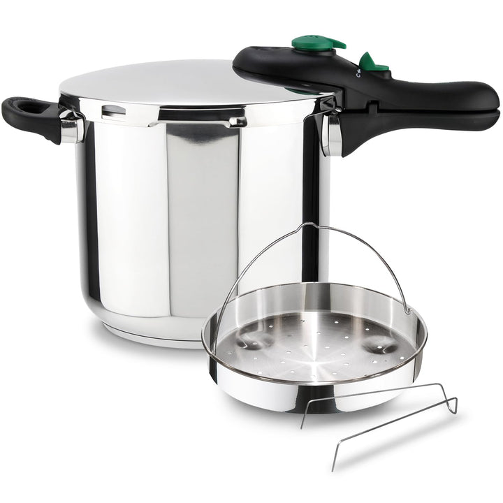 MAGEFESA ® Dynamic Schnellkochtopf 7.5 Liter + Korb, hergestellt aus 18/10 Edelstahl, für alle Herda