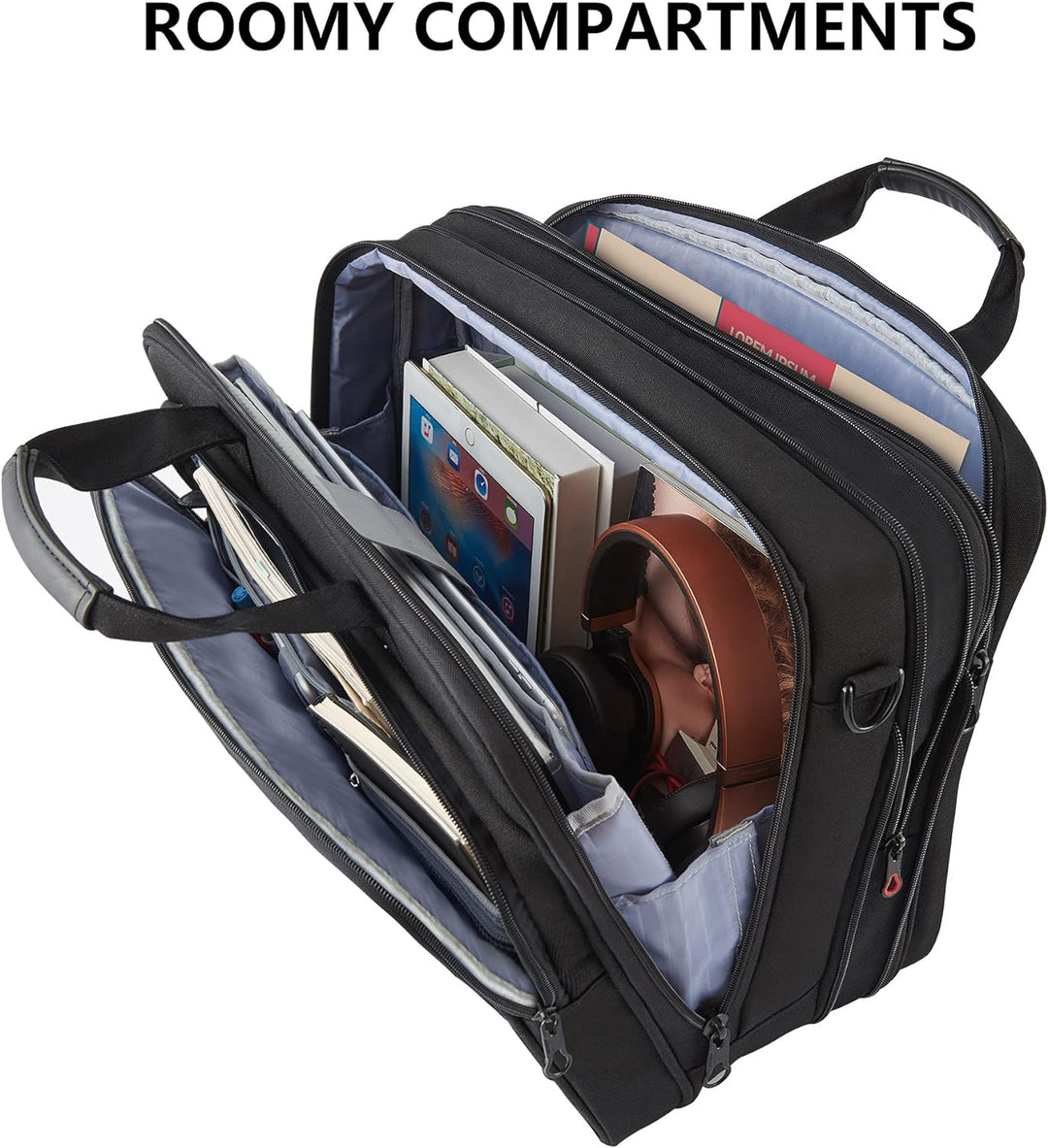 KROSER Laptoptasche Stilvolle Schultertasche Passt bis zu 17,3 Zoll Aktentasche Erweiterbare Wasserd