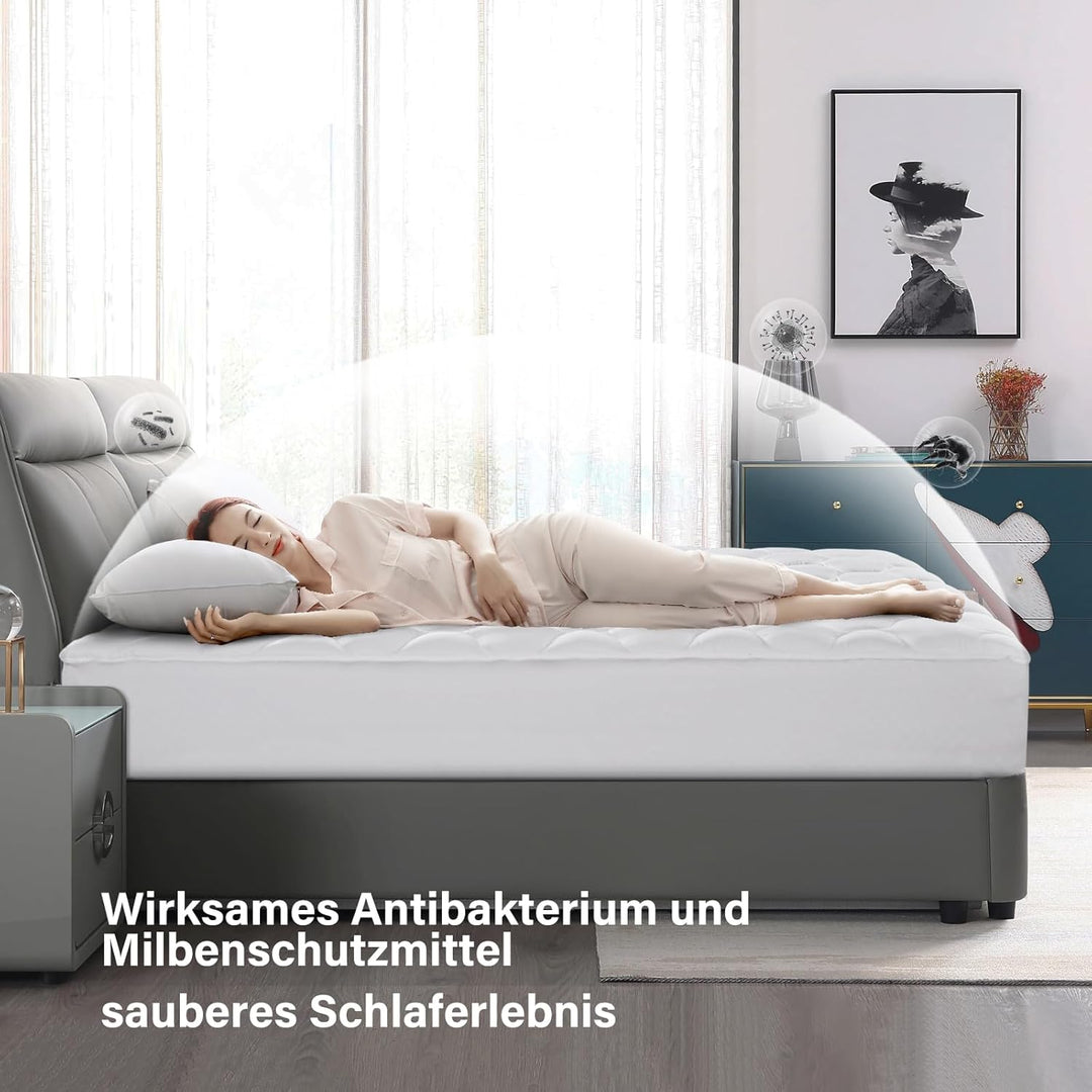 DUANDUAN Matratzen Topper 90x200cm,weicher Topper, Matratzenauflage mit tiefen Taschen,Maschinenwasc